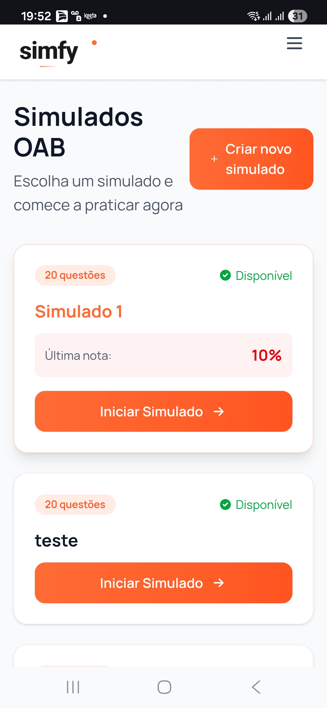 Simulados Simfy